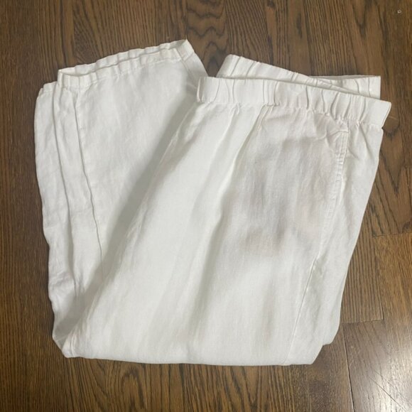 J.Jill Love Linen cropped white pants size 2X women's - Picture 3 of 5